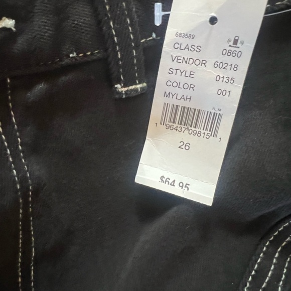 Pacsun flare NWT high-rise size 26 black with white stitching, no pockets - Picture 9 of 15